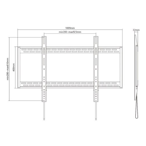 Кріплення настінне ITECH PLB-100 60-100 VESA max 1000 x 800, 100 кг, чорний