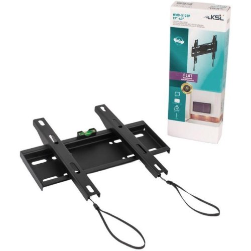 Кріплення настінне ТВ KSL WMO-5120P, Діагональ 19-43 , Кронштейн фіксований, без можливості нахилу і повороту. Кріпильні отвори VESA від 75х75 мм до