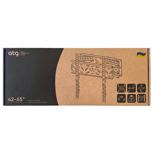 Кріплення настінне ATG W4265LB 42-65, Похило-поворотне кріплення для РК-телевізорів, Діагональ: 42-65, Кут нахилу: -10°~+5°, Навантаження: до 30 к