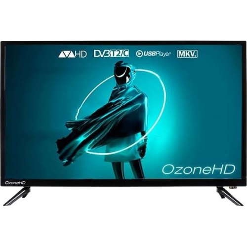 Телевізор 32 OzoneHD 32HN22T2 1366х768, Частота: 60 Гц, Яскравість: 150 кд/м2, Тюнер: Аналоговий (PAL, SECAM, NTSC), Цифровий (DVB-T2, DVB-C), Раз`єм