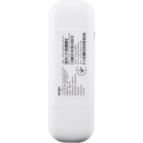 Модем USB+Wi-Fi 4G - ERGO W023-CRC9 3G/4G (cat4) USB Wi-Fi router w/ant.connector, White