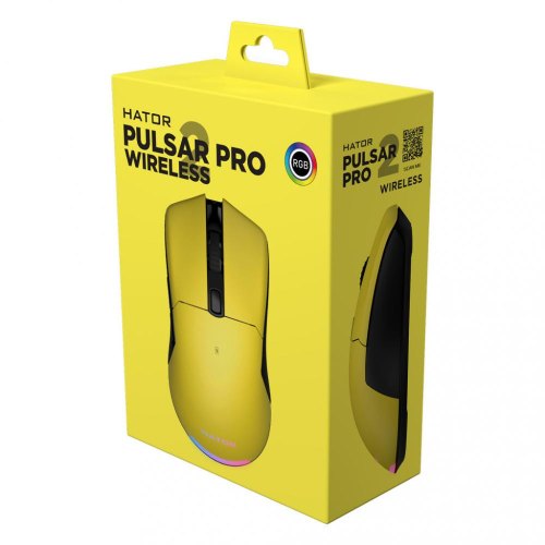 Ігрова миша, бездротова, Hator Pulsar 2 PRO Wireless (HTM-532) yellow