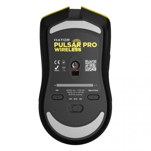 Ігрова миша, бездротова, Hator Pulsar 2 PRO Wireless (HTM-532) yellow