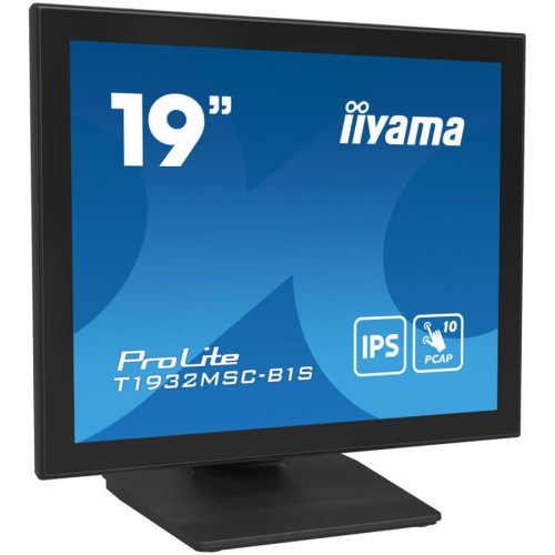 Монітор сенсорний iiyama T1932MSC-B1S 19 5:4 IPS РК, 1280х1024, проекційно-ємністна технологія, IP54 (перед), 1xVGA/1xH