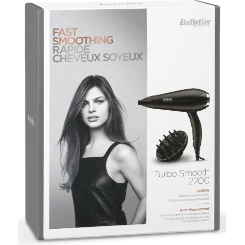 Фен Babyliss, 2200Вт, 3 режими, дифузор, іоніз-я, хол. обдув, чорний