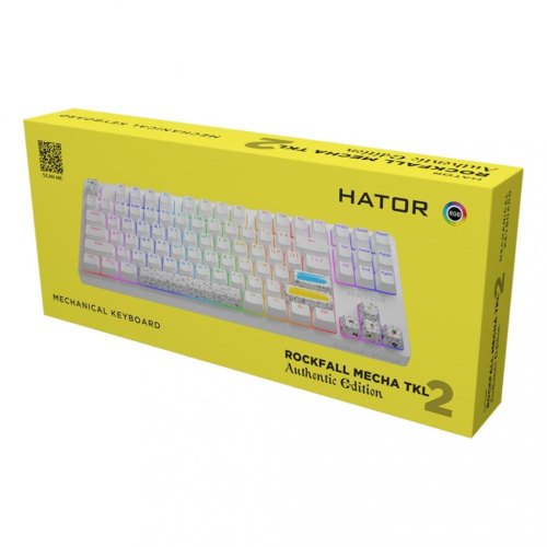 Клавіатура механічна, дротова, HATOR Rockfall 2 Mecha TKL Authentic Edition (HTK-531) white