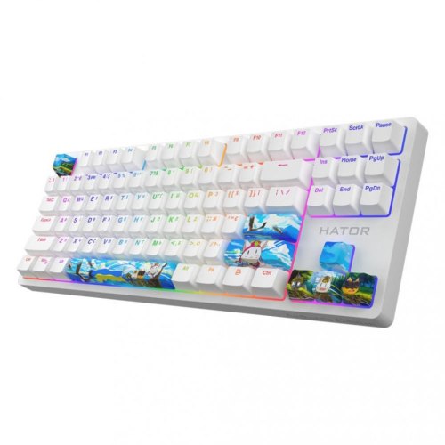 Клавіатура механічна, дротова, HATOR Rockfall 2 Mecha TKL Authentic Edition (HTK-532) fighting cats