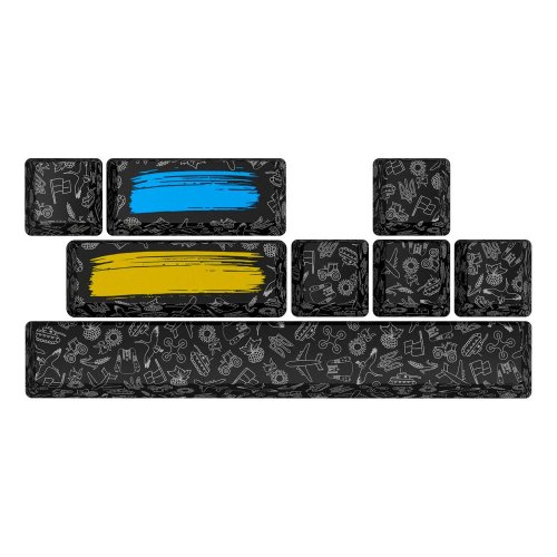 Комплект кейкапів Hator Authentic Edition black PBT keycaps  - ESC/SPACE/ENTER/R.SHIFT/ARROWS (HTS-701)