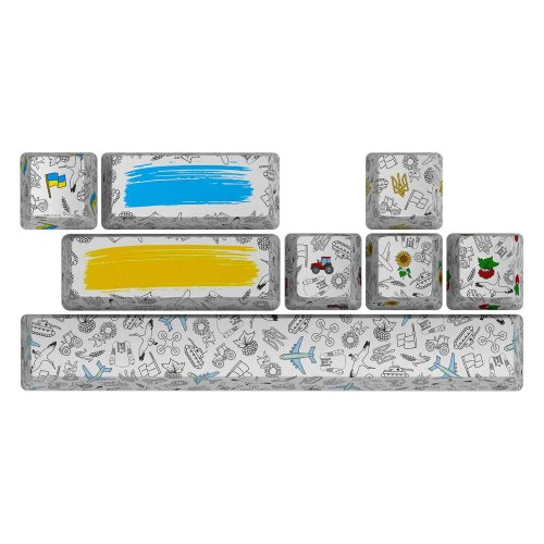 Комплект кейкапів Hator Authentic Edition white PBT keycaps  - ESC/SPACE/ENTER/R.SHIFT/ARROWS (HTS-700)