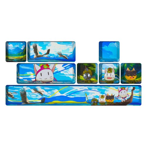 Комплект кейкапів Hator Authentic Edition fighting cats PBT keycaps  - ESC/SPACE/ENTER/R.SHIFT/ARROWS (HTS-705)