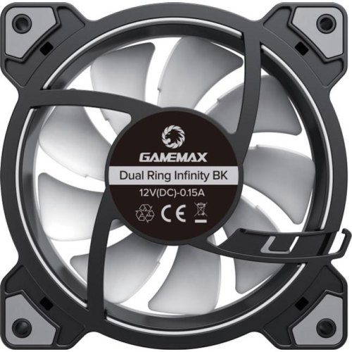 Кулер для корпуса, GAMEMAX DRH400 ARGB 4 in 1 Black 120мм