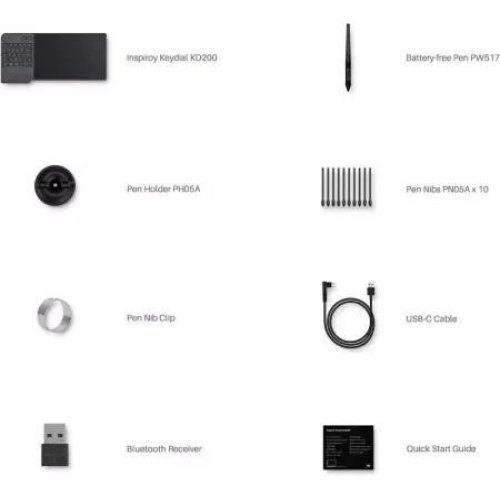 Графічний планшет Huion Inspiroy Keydial KD200 + рукавичка