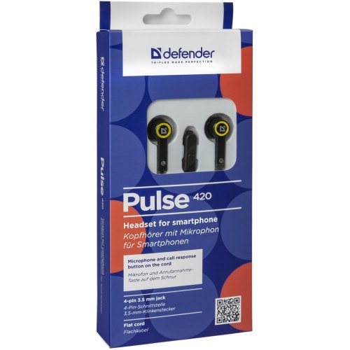 Гарнітура дротова, Defender Pulse 420, Orange