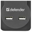 Мережевий фільтр 5,0м Defender DFS 755, 5 розеток, 2xUSB, 2.1A