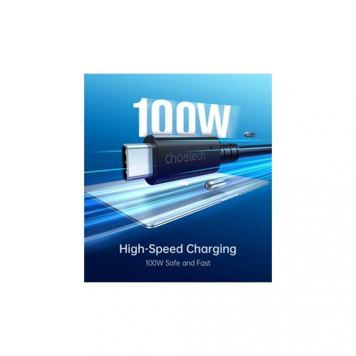 Кабель Choetech USB For Thunderbolt Type-C 100W 0.8M Black