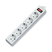 Мережевий фільтр 5.0м Defender E550, білий, 5 розеток, з заземленням