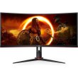 Монітор вигнутий, AOC (CU34G2X,BK), 34, 3440x1440, VA, 144Гц, DP, HDMI x 2, USB, Pivot, чорний з червоним