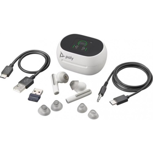 Гарнітура бездротова, Poly TWS Voyager Free 60+ Earbuds + BT700A + TSCHC, White