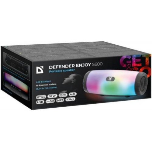 Портативна колонка Defender Enjoy S600 (65603) 10W, Light/BT/FM/USB/TF/AUX