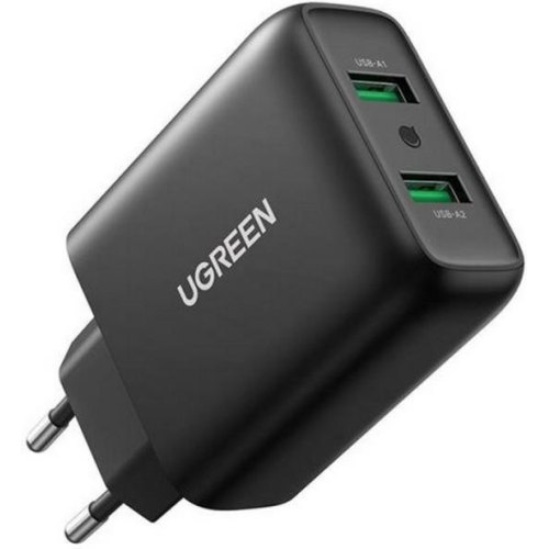 Мережевий зарядний пристрій UGREEN CD161 36W QC3.0 USB Fast Charger 3A Black (10216)