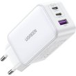 Мережевий зарядний пристрій UGREEN CD244 USB-A+2xUSB-C 65W GaN Tech Fast Charger White (15334)