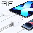 Мережевий зарядний пристрій UGREEN CD244 USB-A+2xUSB-C 65W GaN Tech Fast Charger White (15334)