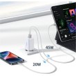 Мережевий зарядний пристрій UGREEN CD244 USB-A+2xUSB-C 65W GaN Tech Fast Charger White (15334)