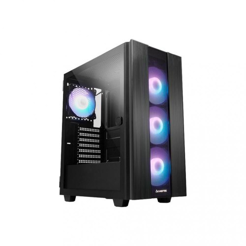 Корпус без БЖ, Chieftec HUNTER 2 GS-02B-OP, 4x120 мм, USB-C, ATX, чорний