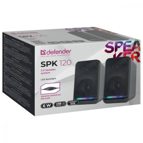 Акустична система 2.0 Defender SPK 120 (65119) 6 Вт, LED підсвітка, USB