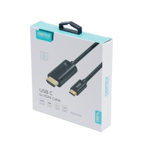 Кабель Choetech USB For Type-C HDMI Thunderbolt 3 3.0M Black