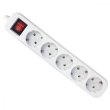 Мережевий фільтр 3.0м Defender S530, білий, 5 розеток, з вимикачем, заземленням