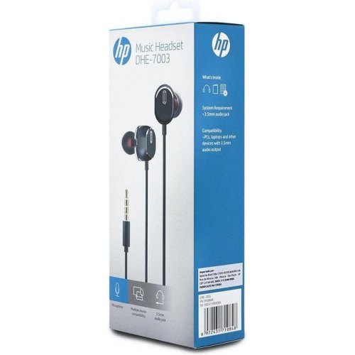 Гарнітура дротова, HP DHE-7003, Black