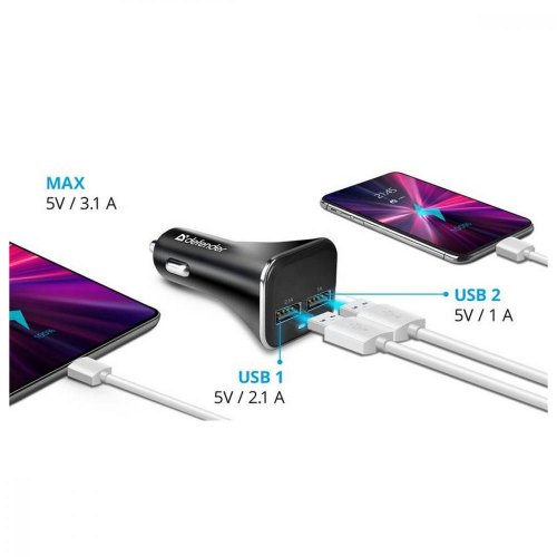 АЗП Defender 2xUSB 15W (2xUSB-A) UCA-31 5V/3.1A