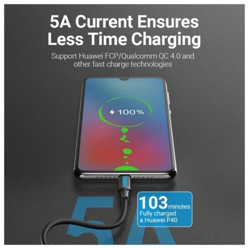 Кабель Vention USB For Type-C 100W Black