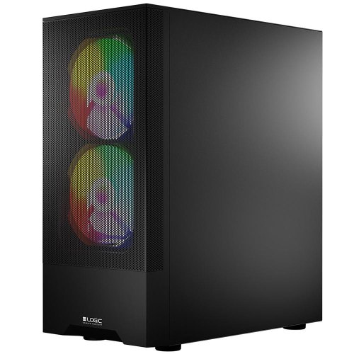 Корпус без БЖ, LogicConcept ARYA MESH+GLASS ARGB, 2x140 мм + 1x120 мм, ATX, чорний