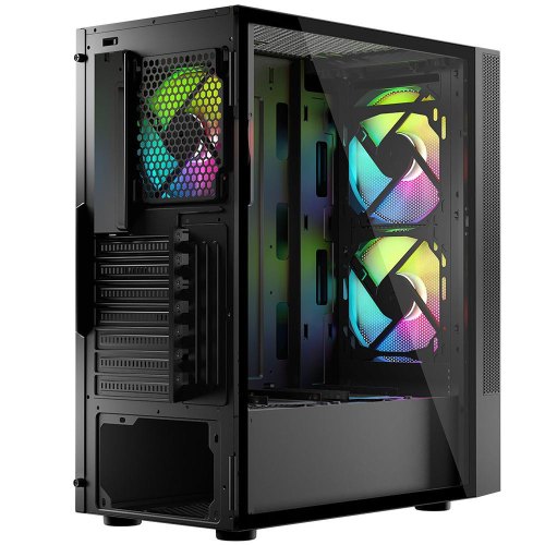 Корпус без БЖ, LogicConcept ARYA MESH+GLASS ARGB, 2x140 мм + 1x120 мм, ATX, чорний