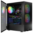Корпус без БЖ, LogicConcept ARYA MESH+GLASS ARGB, 2x140 мм + 1x120 мм, ATX, чорний