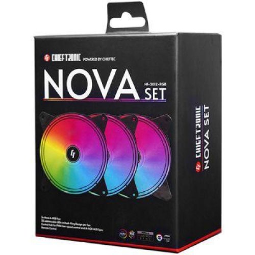 Кулер для корпусу Chieftec Nova NF-3012, 120mm, 1600prm, 4pin, RGB