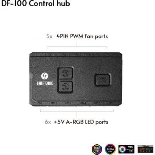 Кулер для корпусу Chieftec Nova NF-3012, 120mm, 1600prm, 4pin, RGB