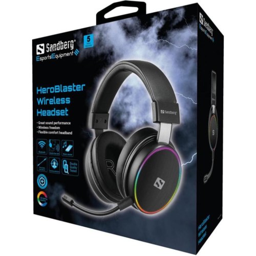 Гарнітура бездротова, Sandberg HeroBlaster Bluetooth Led Headset
