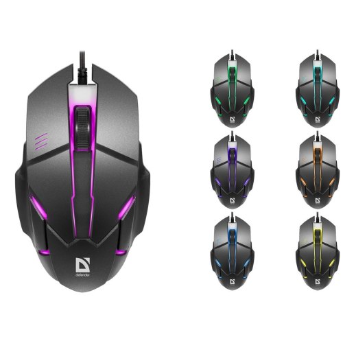 Мишка дротова, Defender Host MB-982, 1000dpi, 3 кнопки, 7-color backlighting, Black