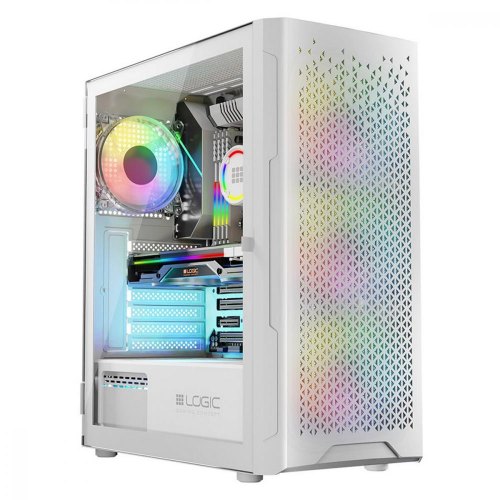 Корпус без БЖ, Logic Concept ARAMIS MESH+GLASS ARGB, 4x120 мм, ATX, білий