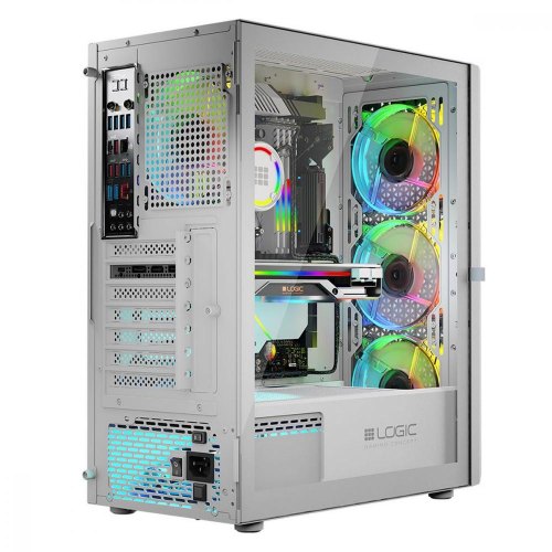 Корпус без БЖ, Logic Concept ARAMIS MESH+GLASS ARGB, 4x120 мм, ATX, білий