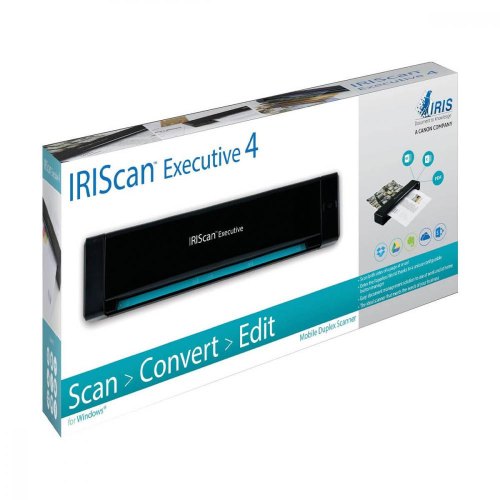 Сканер A4 Canon IRIScan Executive 4, 600 dpi, USB, 8 стор/хв, duplex, портативний, чорний