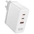 Мережевий зарядний пристрій Vention 3xUSB 100W (2хUSB-C+USB-A) білий