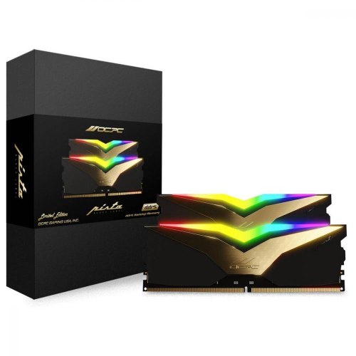 Модуль пам'яті, DDR5, 32Gb(2x16Gb), 6400MHz, OCPC PISTA RGB C32 Black Label (MMPT2K32GD564C32BL)