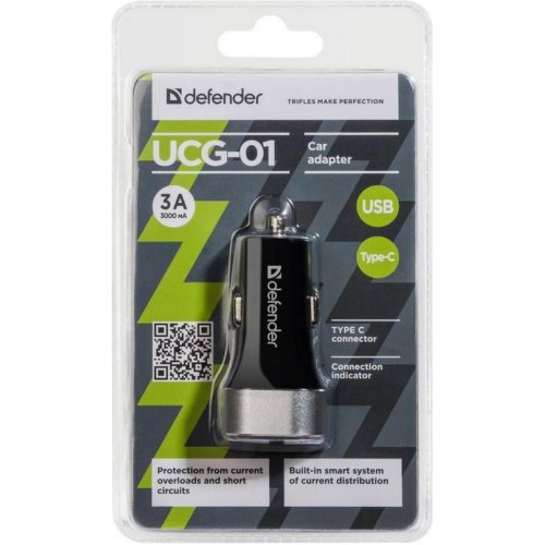 АЗП Defender 2xUSB 27W (USB-C + USB-A) UCG-01 5V/5.4A