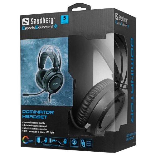 Гарнітура дротова, Sandberg Dominator Headset RGB