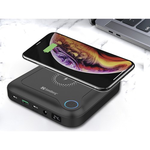 Зовнішні акумулятори Power Bank Sandberg 24000mAh 85W All-in1 Laptop 12-24V/4А, USB, Type-C OUT PD