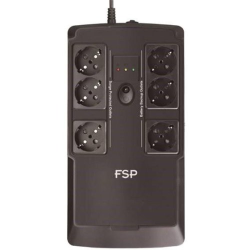 ДБЖ FSP NanoFit 600, 600ВА/360Вт, USB, LED, 6*SCHUKO AVR